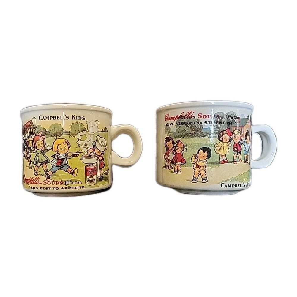 Campbell's Soup Co. Mugs - Campbell's Kids - By Westwood - 6 oz (1994) Set Of 2
